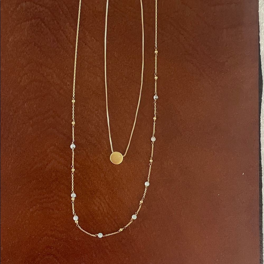 Madewell Gold Layered Disc Necklace Set - Picture 3 of 4